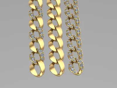 cuban chain with diamond STL 3D model