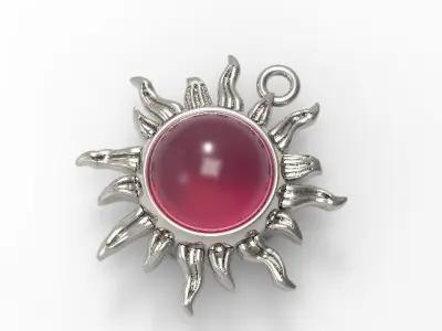 Le Soleil gemstone pendant 3D print model