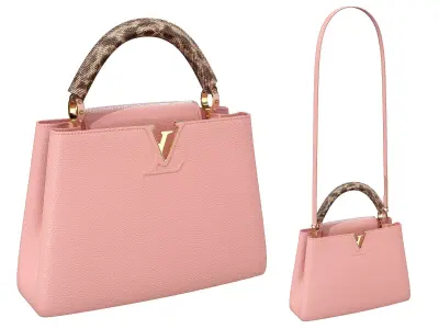 Louis Vuitton bag Capucines Pink Snake Leather 3D model