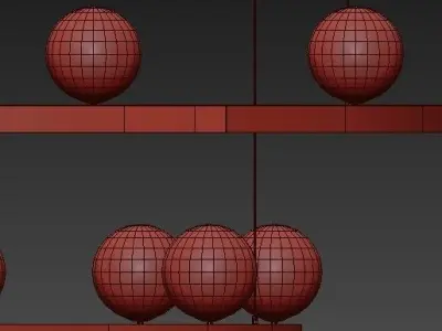 Chandelier circular with balls hanging from it 3D model