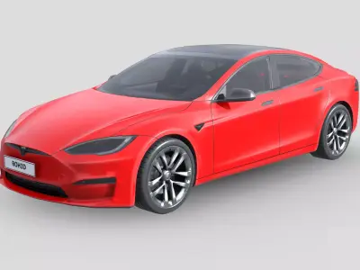 Low Poly Car - Tesla Model S Plaid 2021 Low-poly 3D model