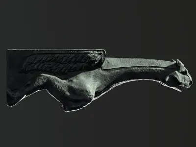 Waterspout Gargoyle Stonedragon Low-poly 3D model