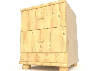 Bedside Table with Drawers 3D model