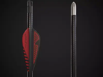 Arrow long metal stick Low-poly 3D model
