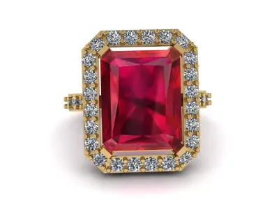 RUBY DIAMOND RING 3D PRINTABLE MODEL  3D print model