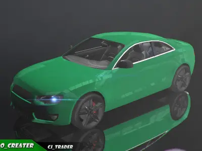 Low-Poly Racing Car Audi A5 3D Model Low-poly 3D model