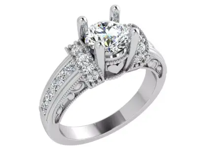 Round Diamond Ring 3624 3D print model