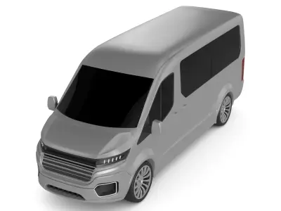 Passenger Van Low-poly 3D model