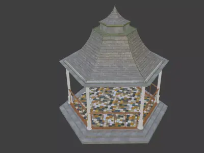 Pergola with ceramic tiles Victorian era 3D model