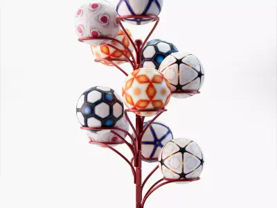 Football Collection And Display Stand 3D model