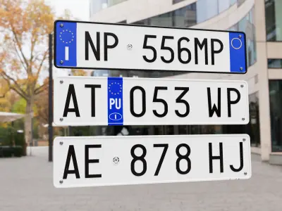 Italian Number Plate Low-poly 3D model