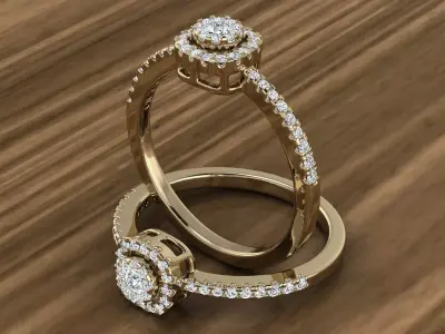 Diamond Jewelry Ring 3D print model 27