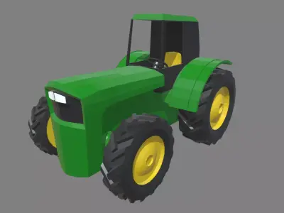 Low Poly Tractor 01 Low-poly 3D model