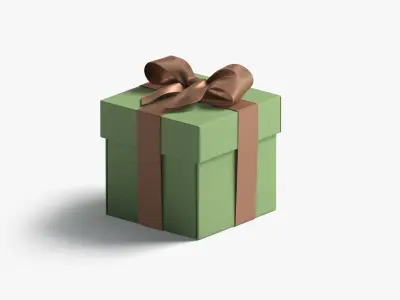 Gift boxes set - 4 box shapes Low-poly 3D model