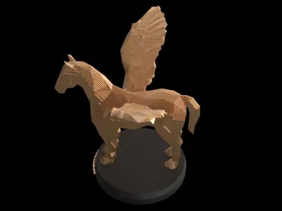 Parametric Pegasus Low-poly 3D model