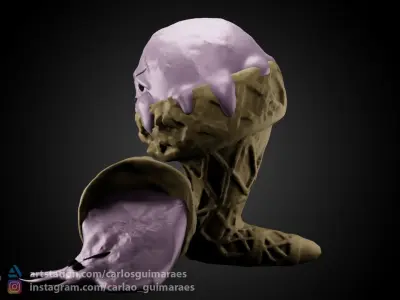 Ice-Cream ice cream cone with icing 3D print model