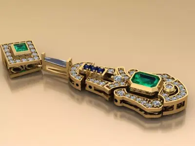 The Empress Heirloom Pendant jewelry 3D model - for Her 3D print model