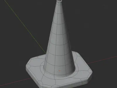 Traffic Cone Free low-poly 3D model 7