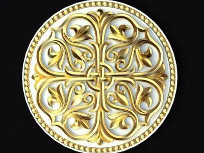 10 types of carved rosettes 3D model