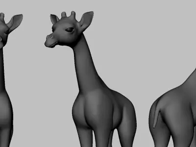 Baby Giraffe Low-poly 3D model