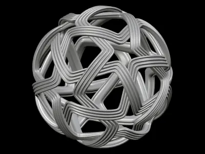 spherezone silver ring made of wires 3D print model