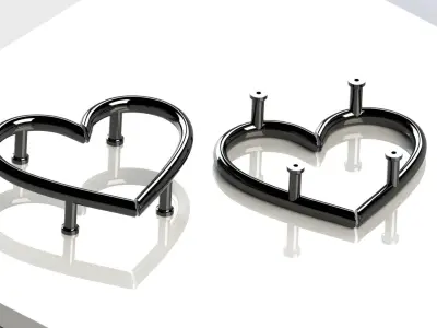 Furniture Handle Heart Design Model A 3D model