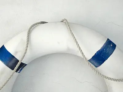 Blue and White Life Preserver 2 3D model