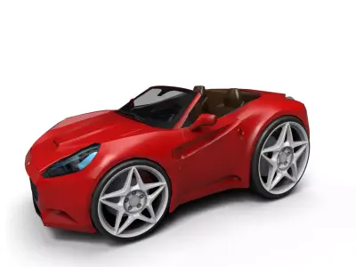 ferrari California cartoon car  Low-poly 3D model