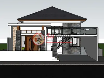 House 12x14m code 455- Sketchup 3D model 3D model 3D model