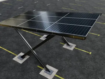 X TYPE MODERN SOLAR CARPORT TYPE-19 3D model