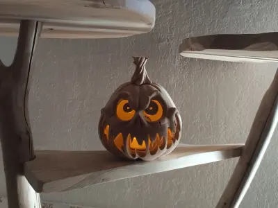 Halloween pumpkin candle holder  3D print model