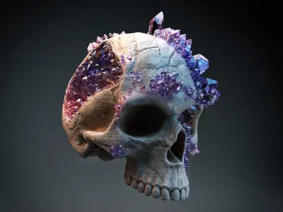 40 crystal and gem imm brush Low-poly 3D model