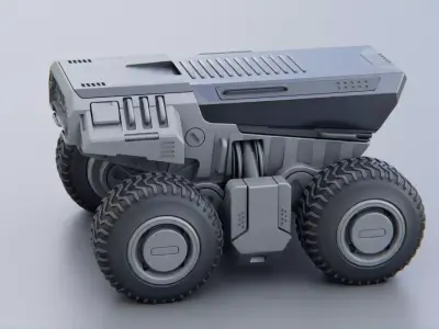 CYBER TRUCK X-500 Rigged 3D model