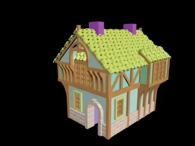 Medieval House 28 3D print model 3D model