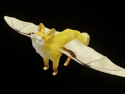Fantasy Golden Crowned-Flying Fox 3D model
