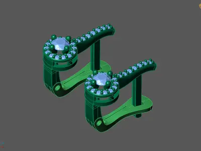 Women Earrings 3DM STL Womens Earring Renders 3D print models   3D print model 17