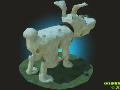 LowPoly Cartoony Dog Rigged Low-poly 3D model