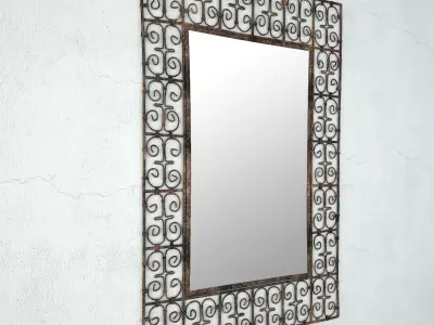 Iron Work Scroll Mirror 3D model