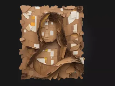Cardboard Masterpiece  Creativity in Corrugated Form 3D model