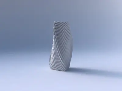 Vase twist triangle with wavy extruded lines 3 3D print model