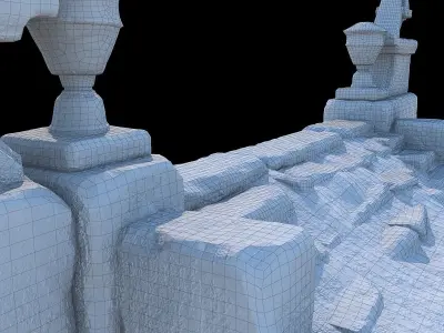 Fantasy stone stairs ver2 3D model