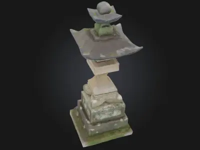 Stone Lantern Serenity Traditional Garden 3D model