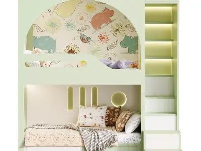 Bunk-bed-for-kids-002 3D model