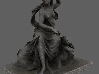 statue 1 of woman holding child 3D model