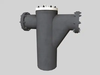 T Strainer Valve Low-poly 3D model