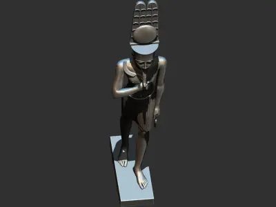 Statue of the Egyptian god Amun-Re Pharaoh Figurine 3d model 3D print model