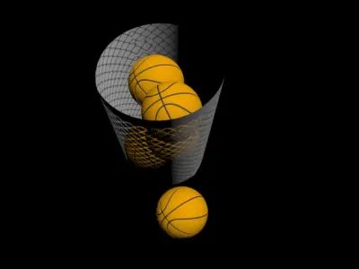Basket and basketballs Free 3D model