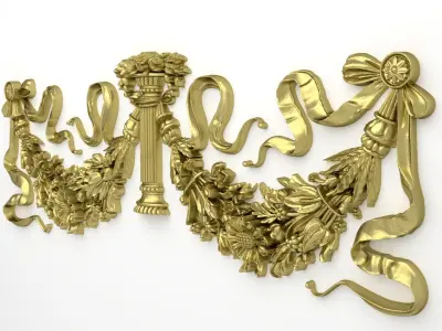 Classic decor ornament v-3D model01 3D model