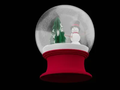 Christmas Snow Globe  Low-poly 3D model