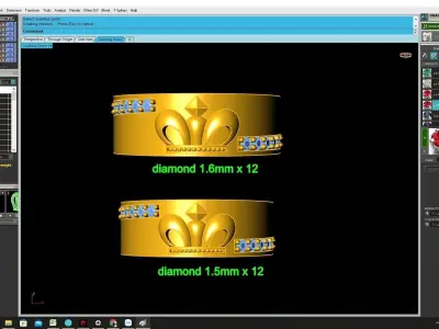 Luxury Crown Diamond Ring for Women 4293 3D print model